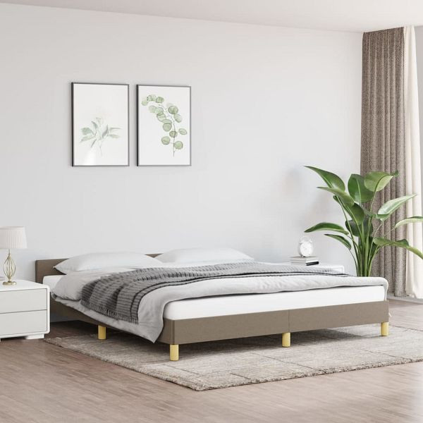 vidaXL Bettgestell mit Kopfteil Taupe 180x200 cm Stoff, 347435