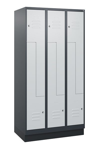 C+P Z-Spind Classic PLUS, Sockel, 6 Abteile, 1800x900x500mm, 7016/7035, Zylinderschlösser, 0800237-306 S10028