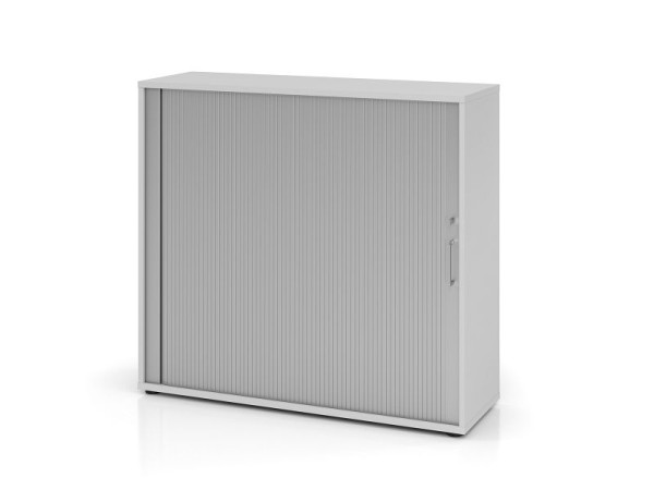 Hammerbacher Rollladenschrank 1733S BS, 3 OH, Korpus: Grau / Rollladen: Silber, 120 x 40 x 110 cm (BxTxH), V1733S/5/S/BS