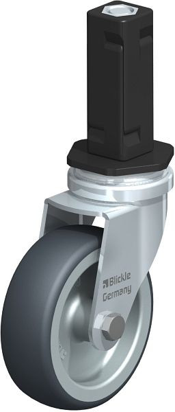 Blickle LRA-TPA 75G-EV03 Apparate-Lenkrolle mit Expander, Thermoplastisches Gummi-Elastomer, Grau, 847807