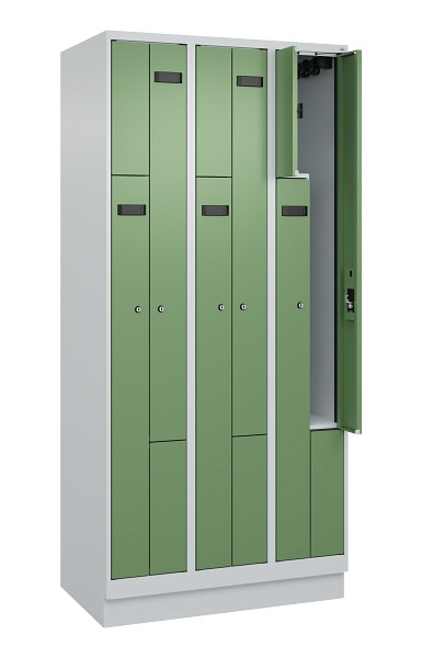 C+P Z-Spind Evolo PLUS, Sockel, 6 Fächer, 1950x900x500mm, 7035/6011, Zylinderschloss, 049023-306 S10038