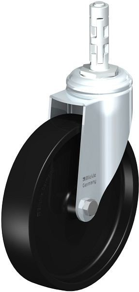 Blickle LKRA-POA 150G-11-E11 Apparate-Lenkrolle mit Expander, Polyamid, Schwarz, 750619