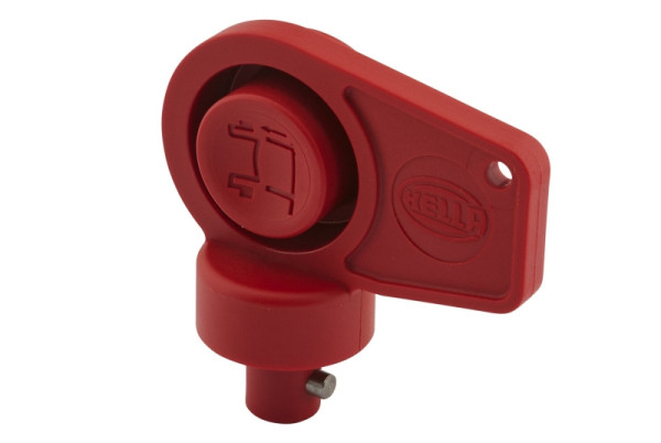 HELLA Schlüssel, rot, mit Kappe, Schlüssel für Batterietrennschalter, 9SL 706 729-031