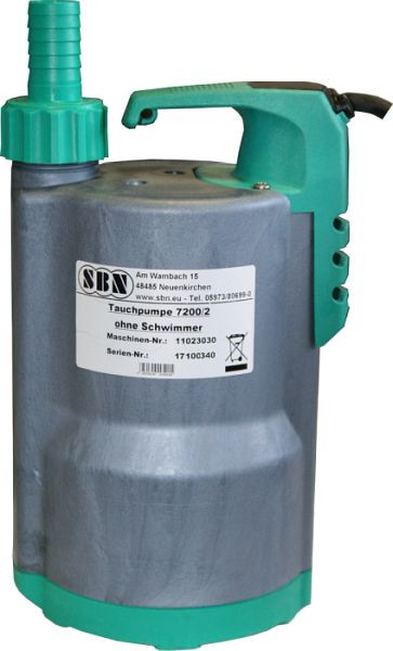 SBN Tauchpumpe 7200/2 ohne Schwimmerschalter, flachabsaugend, 17100