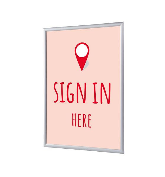 Showdown Displays Klapprahmen A4 Komplettset Hier Anmelden Rot Englisch, KRA4G25LPPI456