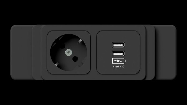 ANKE Werkbänke Mayer Energiemodul, 178 x 59 x 41 mm, 1 x Schuko, USB Lader, 900.119