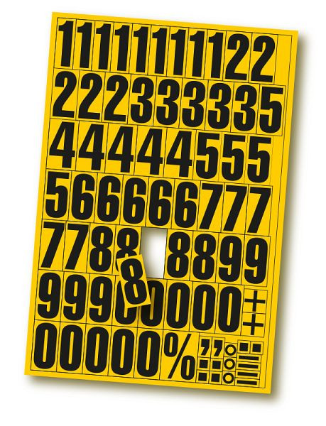 Eichner Magnetische Ziffern, schwarz auf gelb, 9218-03028