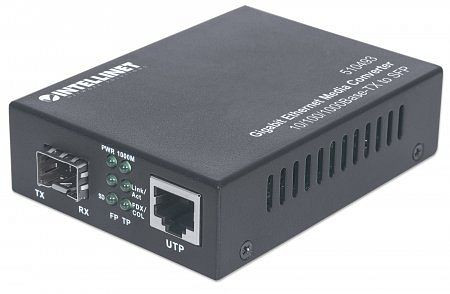 INTELLINET Gigabit Ethernet auf SFP Medienkonverter, 10/100/1000Base-TX auf SFP-Slot, leer, 510493