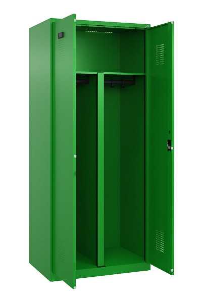 C+P PSA Schwarz-Weiß-Spind Evolo PLUS, 2 Abteile, 1850x800x500mm, 6037/6037, Zylinderschloss, 049002-22P S10053