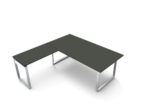 Kerkmann Winkelarbeitsplatz aus Schreibtisch B 1800 x T 800 x H 680-820 mm, Farbe: anthrazit, (Montage), 11438313-1