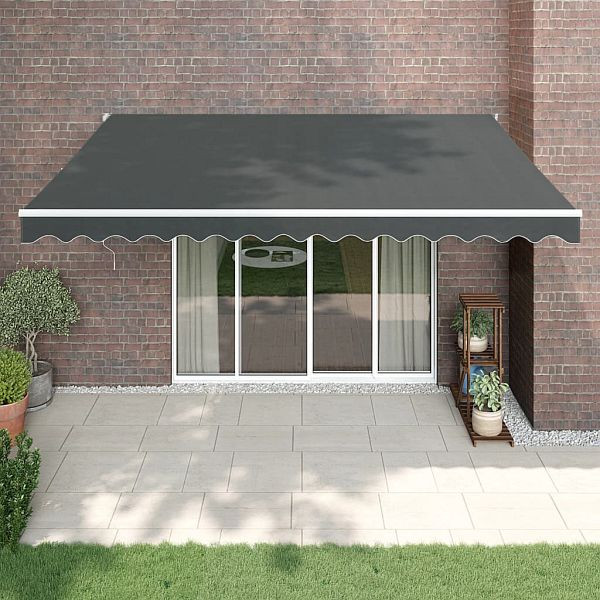 vidaXL Markise Einziehbar Anthrazit 4x3 m Stoff und Aluminium, 3154438