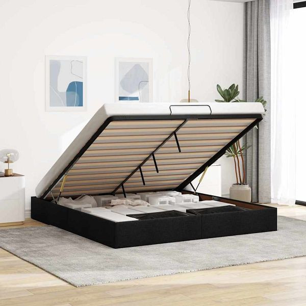 vidaXL Ottoman-Bett ohne Matratze Schwarz 180x200 cm Stoff, 3310898