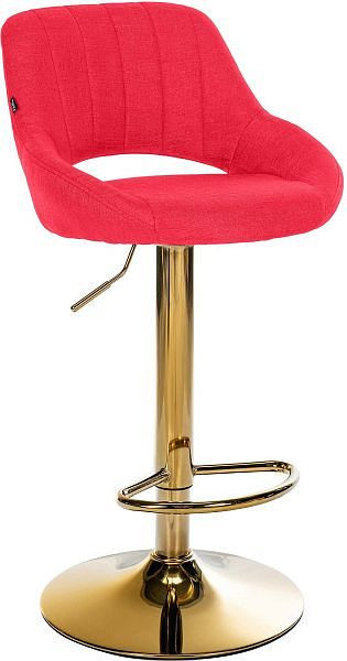 CLP Barhocker Milet Stoff gold, rot, 327395, 4255716376864