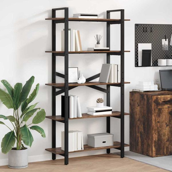 vidaXL Bücherregal Geräucherte Eiche 100 x 33,5 x 178 cm Holzwerkstoff, 883936