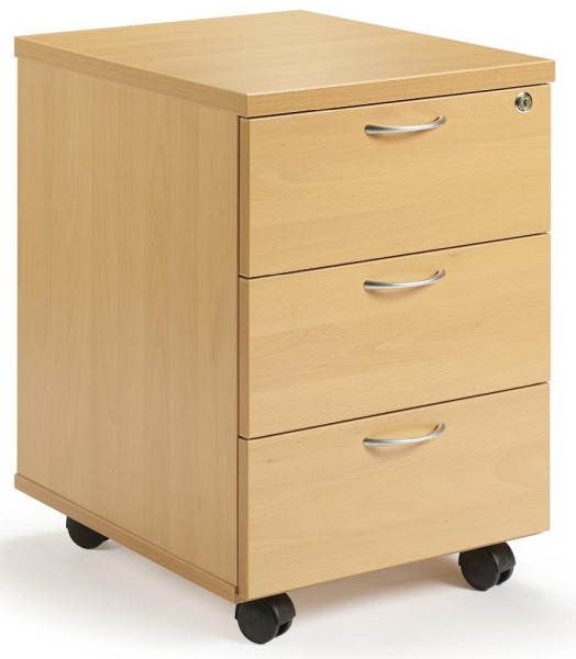 Deskin Rollcontainer mit Metallschüben, Buchedekor, B 407 x H 595 x T 500 mm, 273367