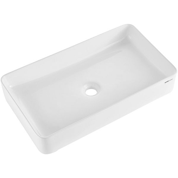 VEVOR Modernes Keramik-Waschbecken Bad Aufsatzwaschbecken Weiß 609x351x112mm, TMSCTCJX6135I29E0V0