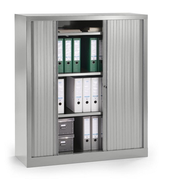 Deskin Rollladenschrank, Alusilber, 1000 x 430 x 1360 mm, 330992