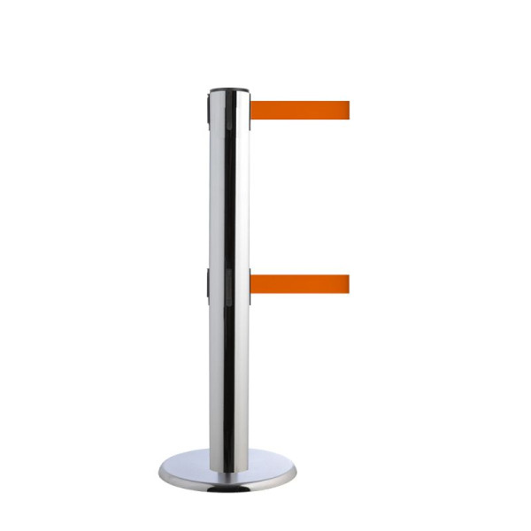 Stein HGS Personenleitsystem -P-Line Brace Duo-, Chrom, orange / 2 x 9 m / 50 mm, mit Sicherheitsverschluss (selbstlösend), 37696-22-2