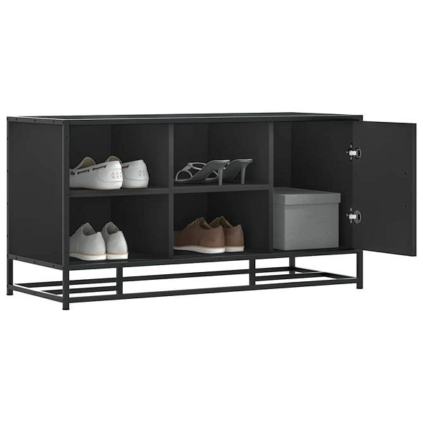 vidaXL Schuhbank Schwarz 100x40x53,5 cm Holzwerkstoff und Metall, 849214