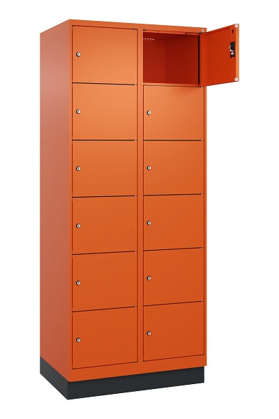 C+P Schließfachschrank Evolo PLUS, mit Sockel, 12 Fächer, 1950x800x500mm, 2004/2, 049020-226 S10023