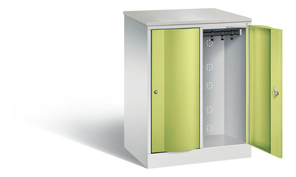 C+P Garderobenschrank Resisto, H1077xB772xT540mm, Farbe: Lichtgrau / Viridingrün, 8271-272 S10069