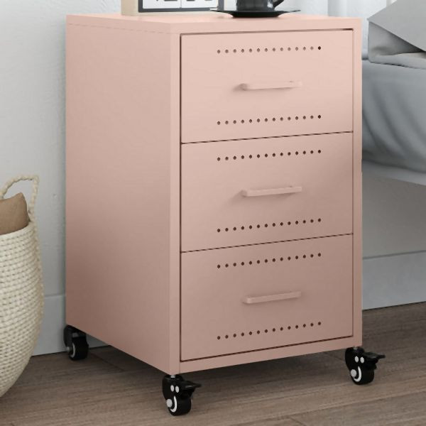 vidaXL Nachttisch Rosa 36x39x59 cm Stahl, stilvoll, 846729