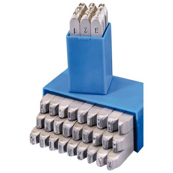 Dönges Handschlagstempelsatz spitz, 27-teilig, A - Z, Schrifthöhe 12 mm, 130571