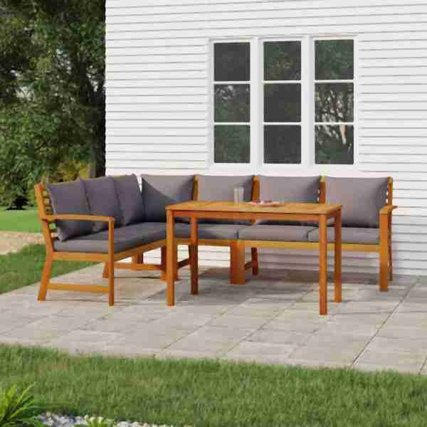 vidaXL 5-tlg. Garten-Essgruppe mit Kissen Massivholz Akazie, 3154967