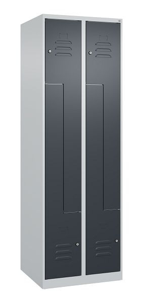 C+P Z-Spind Classic PLUS, 4 Abteile, 1850x600x500mm, 7035/7016, Zylinderschlösser, 080003-204 S10027