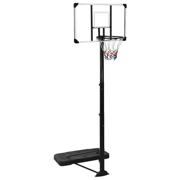 vidaXL Basketballständer Transparent 256-361 cm Polycarbonat, 93650