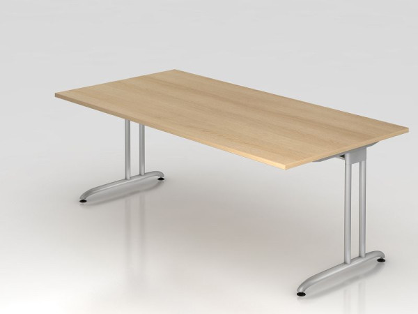 Hammerbacher Schreibtisch C-Fuß 200x100cm Eiche, Arbeitshöhe 72 cm, VBS2E/E/S