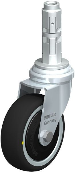 Blickle LRA-PATH 75K-ELS-FK-E02 Apparate-Lenkrolle mit Expander, Thermoplastisches Polyurethan, Grau, 848651