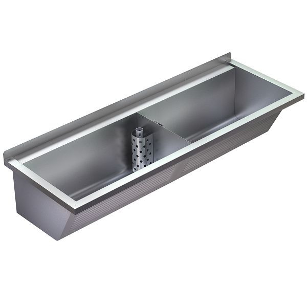KWC Waschtrog, SIRIUS, Edelstahl, 2 Becken, 1420x346x500 mm, Abläufe mittig, 2030045755