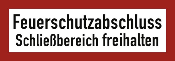 Moedel Feuerschutzabschluss Schließbereich freihalten, Folie, 297x105 mm, 57237