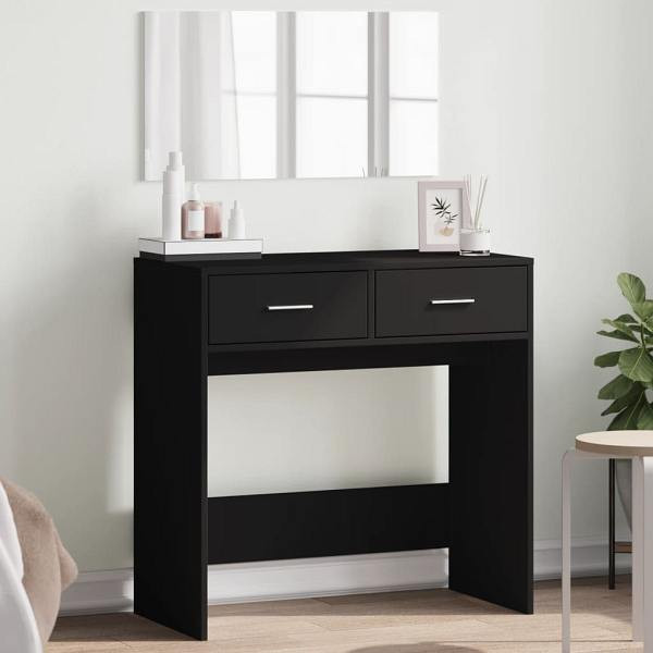 vidaXL Schminktisch mit Spiegel Schwarz 80x39x80 cm, 840703