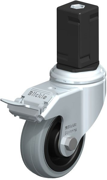 Blickle LKRA-VPA 80K-11-FI-EV17 Apparate-Lenkrolle mit Expander & Feststeller, Vollgummi, Grau, 848120