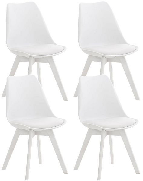 CLP 4er Set Stuhl Linares Kunststoff, weiß/weiß, 316834