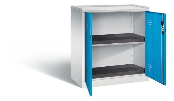 C+P Umweltschrank Acurado, H1000xB930xT500mm, Farbe: Lichtgrau / Lichtblau, Muldengriff, 8821-316 S10083