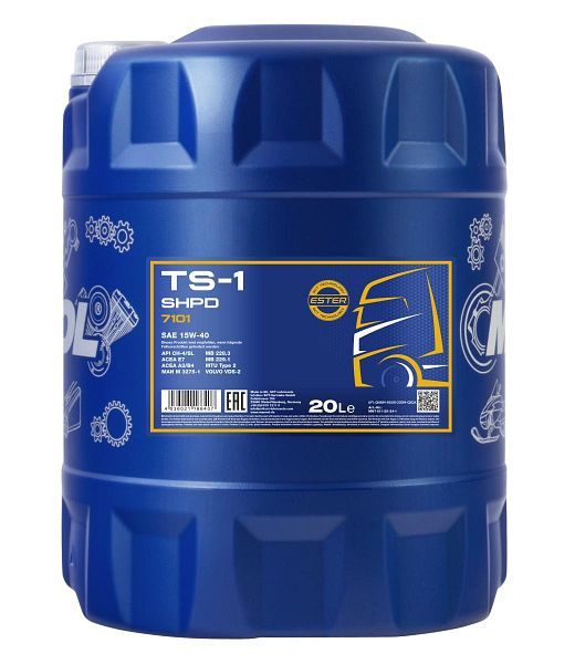 MANNOL Ganzjahres-Motorenöl 7101 TS-1 SHPD 15W-40, VE: 20 l, MN7101-20