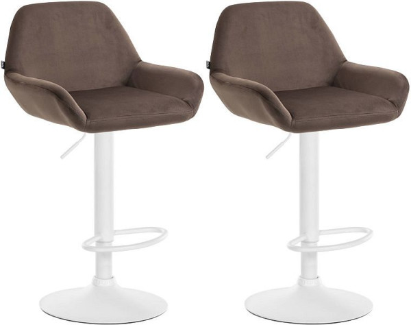 CLP Barhocker Braga Samt weiß, braun, VE: 2 Stück, 323662