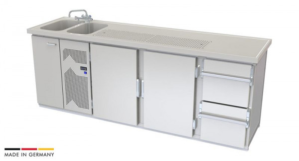 hefa Theke Brillant 25/2L-TTZ, Abmaße: 950 x 2.500 x 650/700 mm, Brillant 25/2L-TTZ