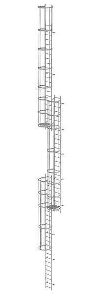 Munk Günzburger Steigtechnik Mehrzügige Steigleiter mit Rückenschutz (Notleiter) Stahl verzinkt 18,00m, 520260