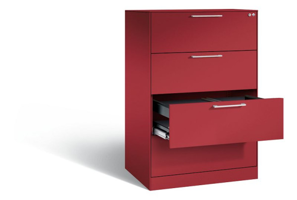 C+P Hängeregistraturschrank Asisto, H1310xB800xT600mm, Farbe: Rubinrot, Bügelgriff, 146223-412 S10022