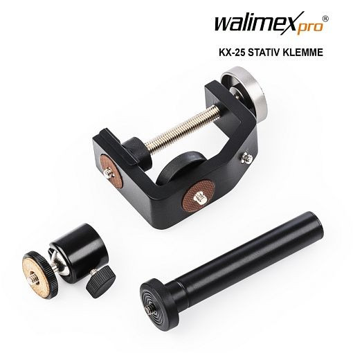 Walimex pro KX-25 Stativ Klemme mit Kugelkopf, 1022797