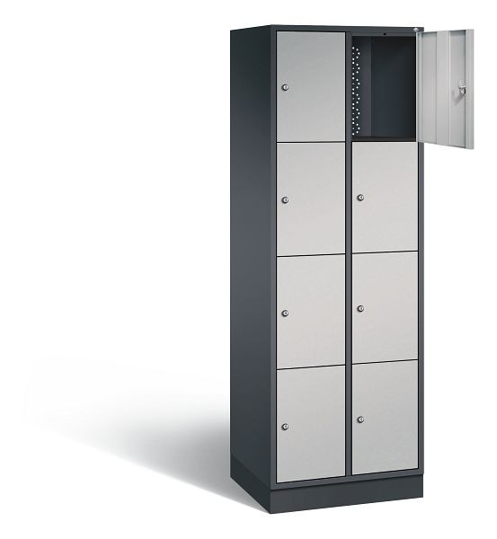 C+P Schließfachschrank Intro, H1950xB620xT490mm, Farbe: Schwarzgrau / Weißaluminium, 8470-201 S10148