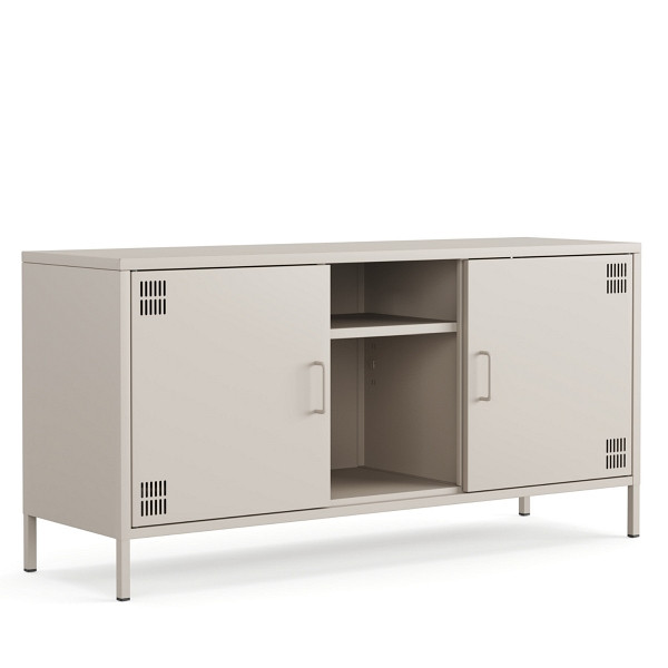 Mades Metall Möbel Pera3, TV-Schrank 3 Regale - 130,5 x 40 x 64,5 cm Beige, 152.68.10.102.09