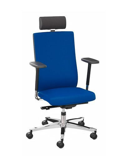 Dauphin 24-Stunden-Stuhl, Bezugsstoff blau, Farbe Fußkreuz: silber, 266945