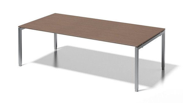 Bisley Cito Chefarbeitsplatz/Konferenztisch, 650-850 mm höheneinstellbares U-Gestell, H 19 x B 2400 x T 1200 mm, nußbaum/silber, DUH2412WN355