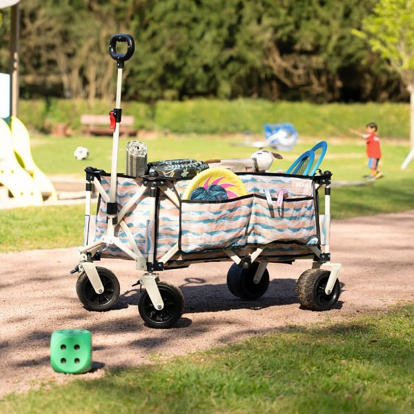 HOME DELUXE Bollerwagen faltbar JOLA, Beige/Blau, 72131