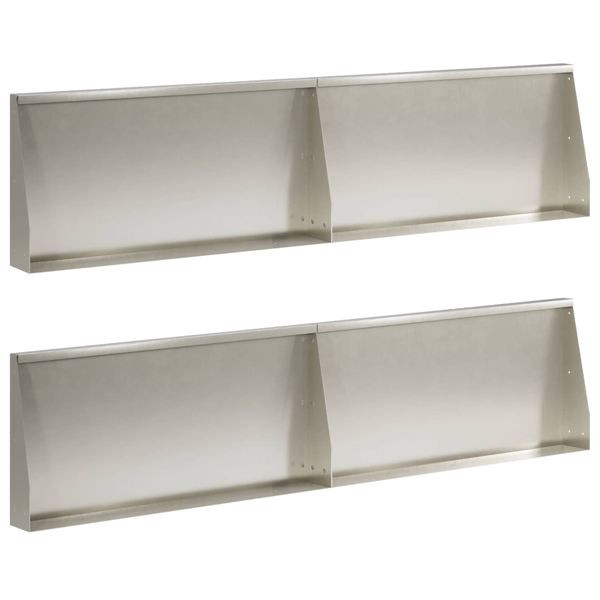 vidaXL Stützmauer 4-teilig 80 x 12 x 40 cm Edelstahl Silber, 3449104